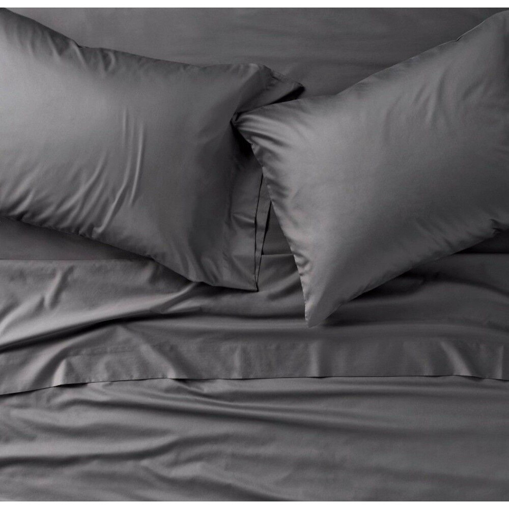 Full 600 Thread Count Sateen Sheet Set Dark Gray - Casaluna NEW